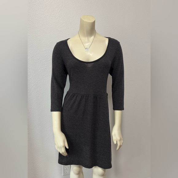 Vintage Y2K Lace Open Back Skater Dress With Belt Loops Grey/Black - Picture 5 of 11